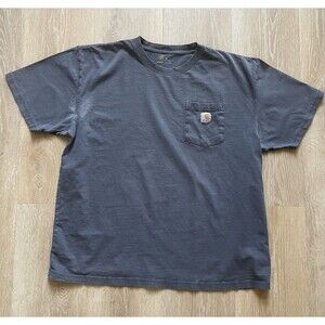 Carhartt Pocket T-Shirt XL Blue Faded Grunge Workwear Tee Distressed Streetwear